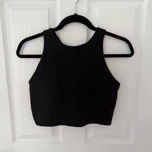 Athleta Black Crop Top Sports Bra Size Medium